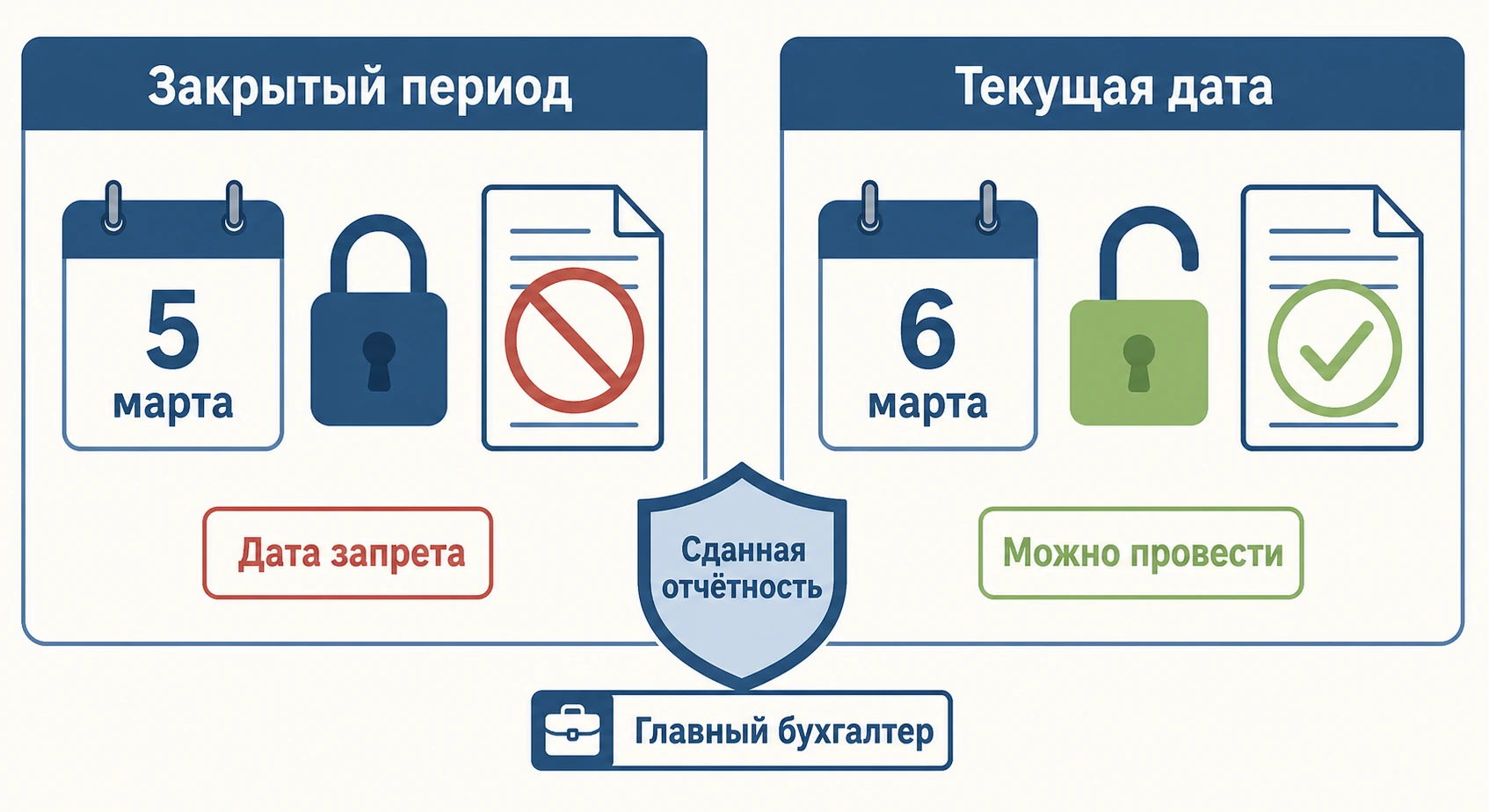 Сравнение: закрытый период с замком и открытый период без замка