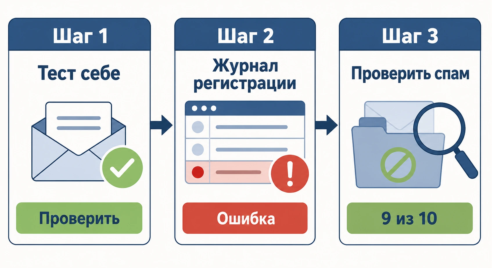 Три шага для проверки отправки писем из 1С